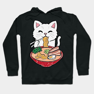 Cat Eating Ra Kawaii Japanese Noodles Anime Foodie Gift Hoodie